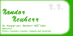 nandor neuherr business card